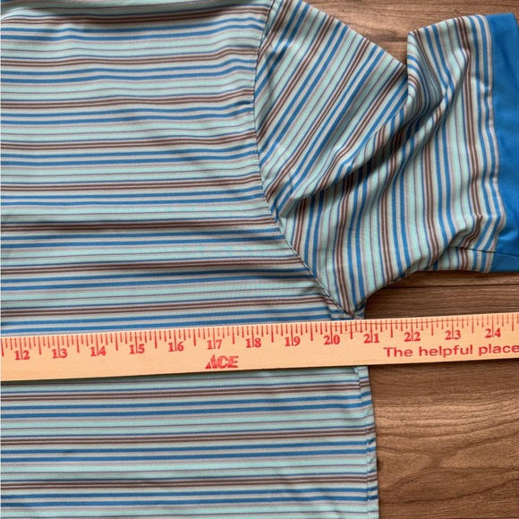Puma Golf Pocket Polo Shirt Blue Stripes Men’s Size Medium - Picture 6 of 8